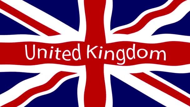 Latar Belakang Rekaman Gerak Dengan Bendera Berwarna Warni Bendera Inggris — Stok Video