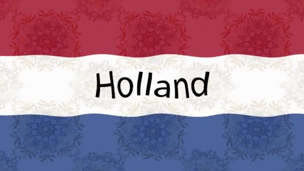 カラフルな旗で映画の背景 オランダの国旗 オランダ — ストック動画