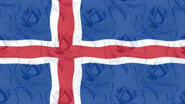 Fondo Imágenes Movimiento Con Bandera Colores Mapa Islandia — Vídeo de stock