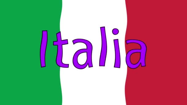 Latar Belakang Rekaman Gerak Dengan Bendera Berwarna Warni Bendera Itali — Stok Video