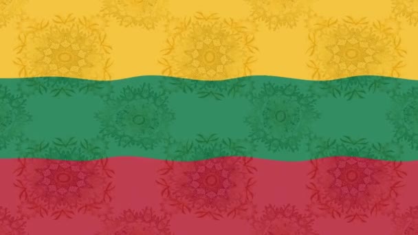 Sfondo Filmato Movimento Con Bandiera Colorata Mappa Lithuania — Video Stock