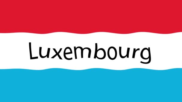 Sfondo Filmato Movimento Con Bandiera Colorata Mappa Luxembourg — Video Stock