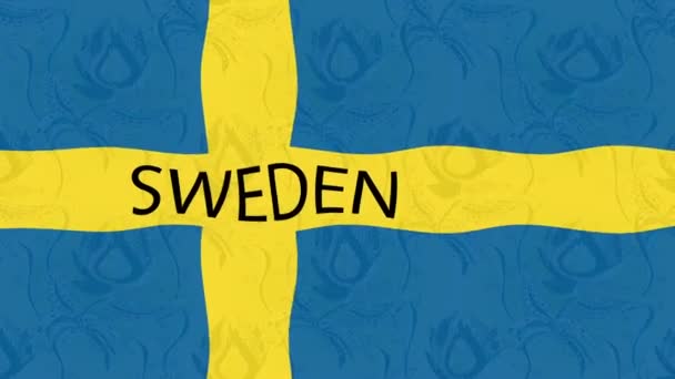 Fondo Imágenes Movimiento Con Bandera Colores Bandera Sweden — Vídeo de stock
