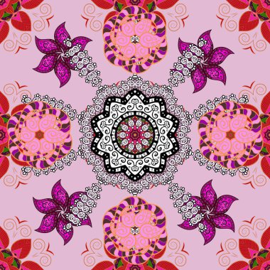 Çiçekler turuncu, beyaz ve nötr renklerde. Vektör düz çiçekler pürüzsüz desen. Tasarım hediye paketi, tebrik kartları, posterler ve afiş tasarımı.