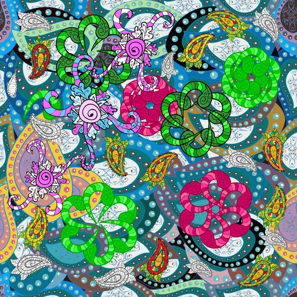Εθνοτική Μάνταλα Στολίδι Ινδική Floral Μενταγιόν Paisley Μοτίβο Διάνυσμα Στυλ — Διανυσματικό Αρχείο