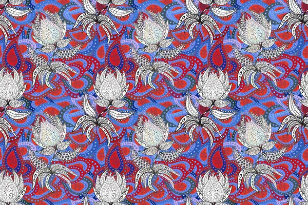 Печати Тканях Тканях Обоях Симпатичный Цветочный Узор Бутонами Ромашки Винтажный — стоковое фото