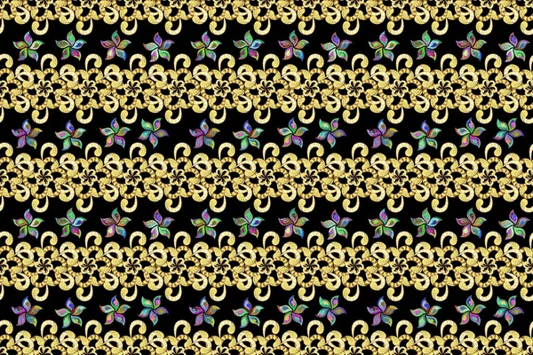 stock image Raster illustration. Cute Floral pattern in the small flower. Seamless Tony fabric pattern. Fashionable fabric pattern.