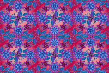 Çiçekler, dallar, bitkiler ve çiçekler. El çizimi. Güzel kumaş deseni.