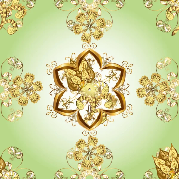 Naadloze Klassieke Gouden Patroon Gouden Patroon Gele Neutrale Beige Kleuren — Stockfoto