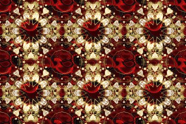 Çiçekli el, pürüzsüz desen çizmiş. Modern gelişim kırmızı, siyah ve kahverengi arka plan duvar kâğıdı resimli klasik çizgili, desenli desenli çiçekler, çiçekli süsler.