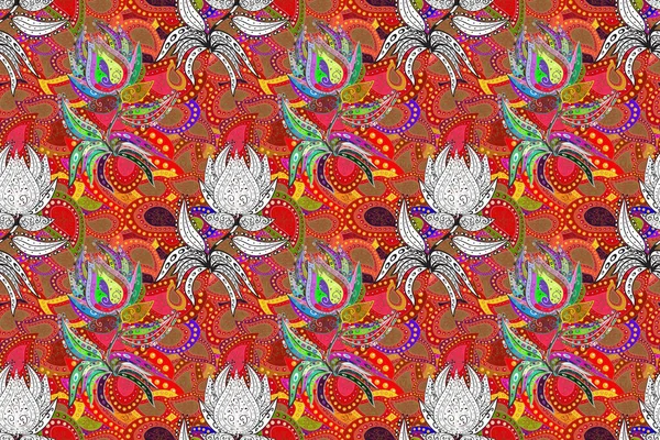 Indian Floral Paisley Medallion Pattern Henna Tattoo Style Ethnic Mandala — Stockfoto