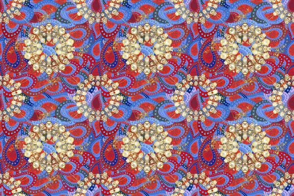 Kwiatowy Ornament Brokatowy Wzór Tekstylny Szkło Metal Kwiatowym Wzorem Czerwonym — Zdjęcie stockowe
