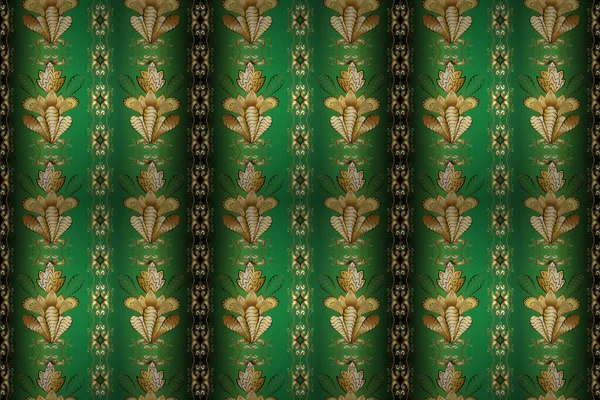 ラスターラインデザイン 幾何学的装飾用デジタルペーパー かわいい背景だ ファンスケールの装飾品 ベージュ グリーン ブラウンのアール デコのパターン 高級ヴィンテージイラスト 1920 — ストック写真