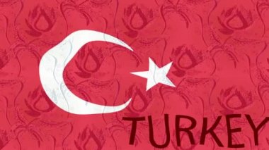 Renkli bayraklı hareketli arka plan görüntüleri. Türkiye bayrağı.