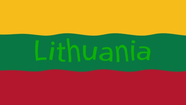 Materiał Filmowy Kolorową Flagą Flaga Litwy — Wideo stockowe