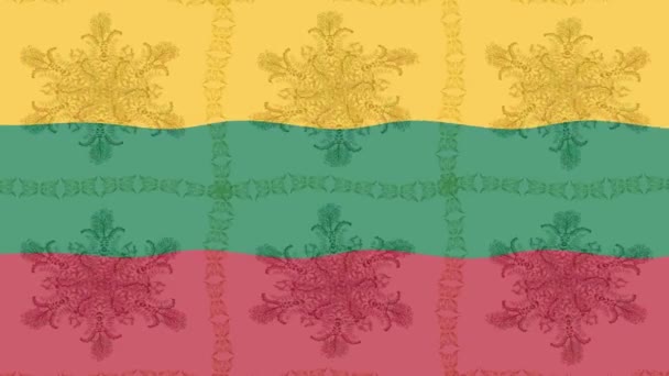 Pozadí Záznamu Pohybu Barevnou Vlajkou Litevská Vlajka — Stock video