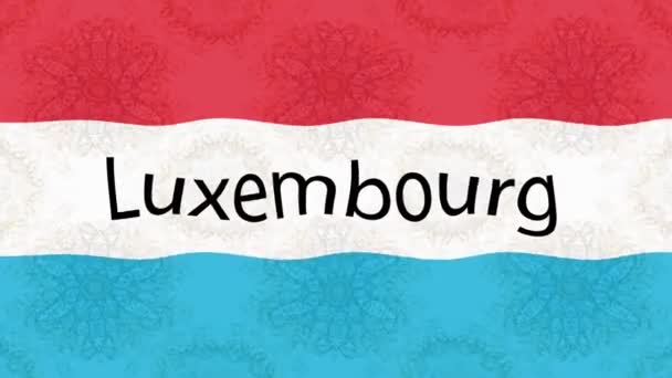Pozadí Záznamu Pohybu Barevnou Vlajkou Lucemburská Vlajka — Stock video