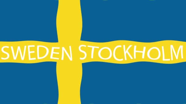 Rörelsematerial Bakgrund Med Färgglada Flagga Sveriges Flagga — Stockvideo