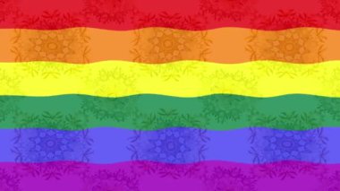 Renkli bayraklı hareketli arka plan görüntüleri. LGBT bayrağı. Gökkuşağı. 