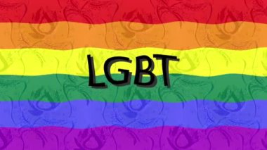 Renkli bayraklı hareketli arka plan görüntüleri. LGBT bayrağı. Gökkuşağı. 