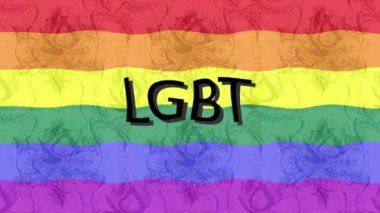 Renkli bayraklı hareketli arka plan görüntüleri. LGBT bayrağı. Gökkuşağı. 