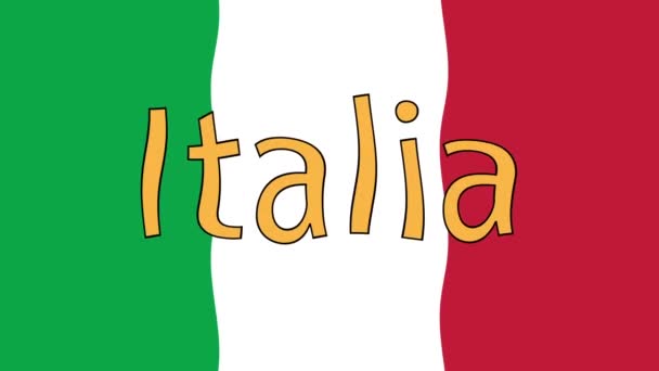 Rörelsematerial Bakgrund Med Färgglada Flagga Italiens Flagga Italienskt — Stockvideo