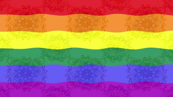 Bewegingsbeelden Achtergrond Met Kleurrijke Vlag Vlag Van Lgbt Regenboog — Stockvideo