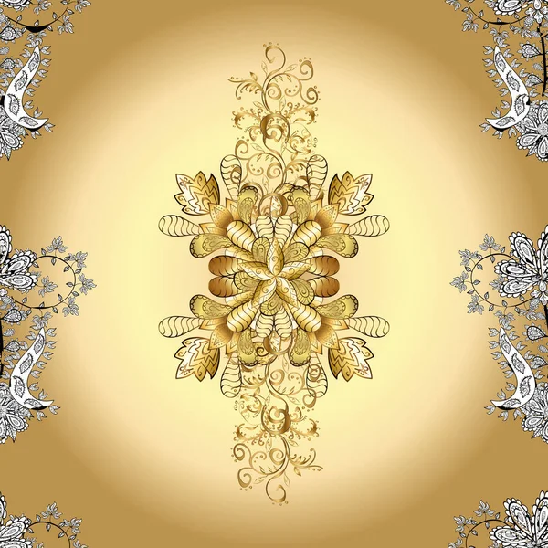 Nahtlose Orientalische Klassisch Goldene Muster Abstrakter Hintergrund Mit Goldenen Sich — Stockfoto