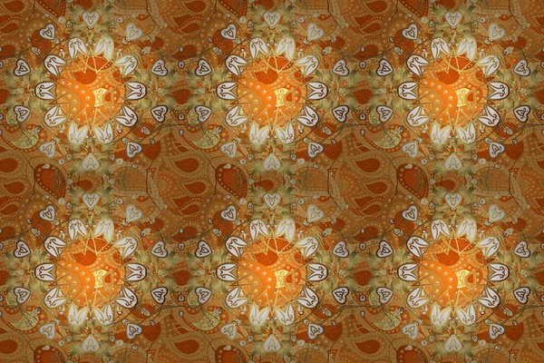 Niedliches Stoffmuster Farbe Frühling Theme Nahtlose Muster Hintergrund Flache Blume — Stockfoto