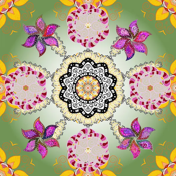 Fleurs Papier Peint Illustration Vectorielle Fond Floral Modèle Sans Couture — Image vectorielle