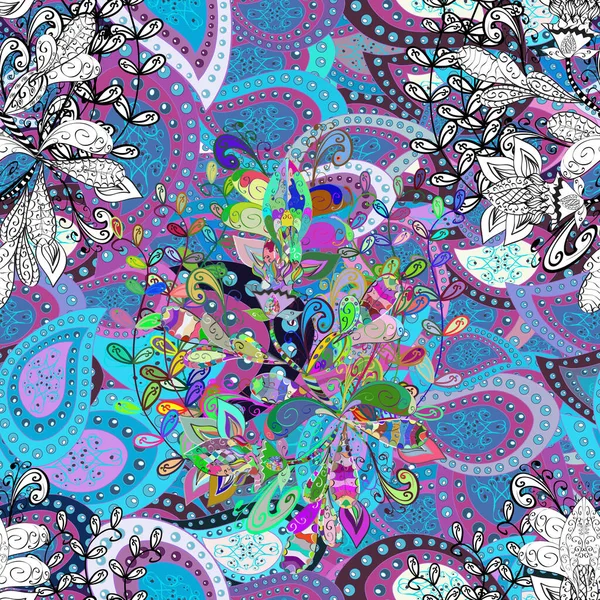Симпатичный Бесшовный Цветочный Принт Весенними Цветами Векторная Иллюстрация Eps10 Красивая — стоковый вектор