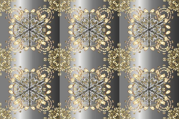Luksusowe Meble Wzór Kolorach Białym Szarym Brązowym Złotymi Elementami Białe — Zdjęcie stockowe