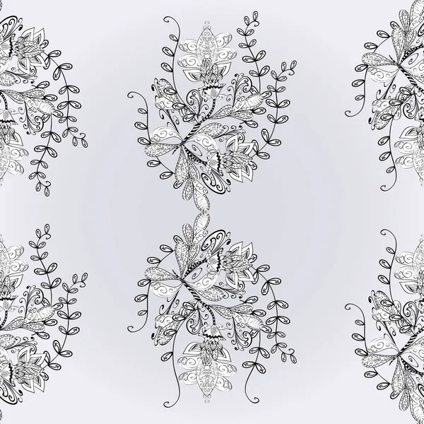 Бесшовный Цветочный Узор Цветы Нейтральных Серых Белых Цветов — стоковое фото