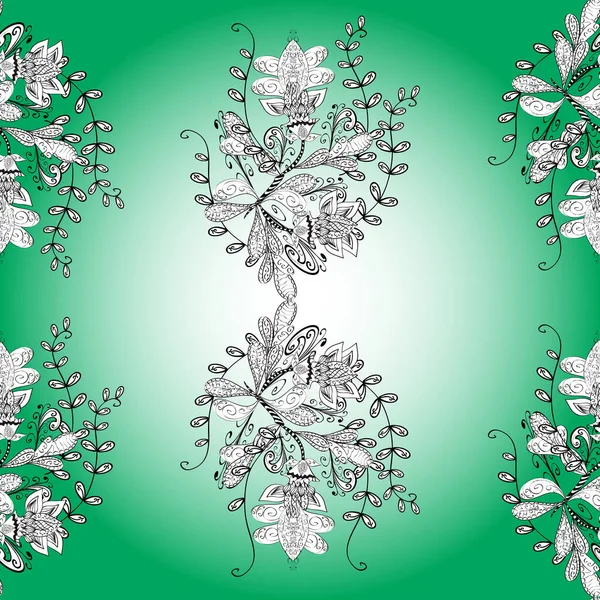 Fleurs Aux Couleurs Blanches Neutres Vertes Modèle Floral Sans Couture — Photo