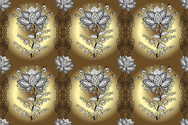 Тема Літнього Цвітіння Імітація Акварельного Живопису Вінтажні Квіти Коричневий Нейтральний — стокове фото