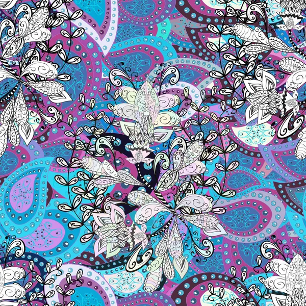 파란색 회색에 가시없는 꽃무늬 — 스톡 사진
