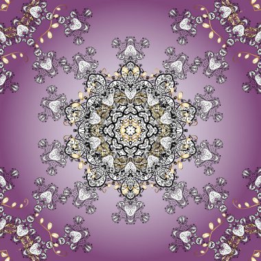 Bahar Tema Dikişsiz desen arka plan rengi. Seamless modeli moda kumaş deseni. Sevimli çiçek öğeleri. Düz çiçek öğeleri tasarım. Vektör çizim.