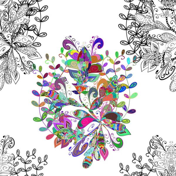 Красивий Акварельний Букет Літніх Квітів Безшовний Візерунок — стоковий вектор