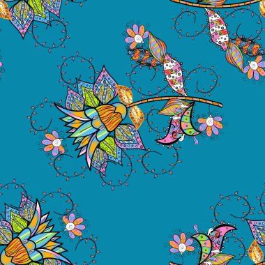 Şirin suluboya, dikişsiz çiçek deseni. Büyük bir çiçek boyası seti. Kartlar, davetiyeler, tarih kartları ve daha fazlası için kullanılabilir.