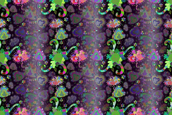 Bloemenpatroon Bloeiende Sierlijke Lentetuin Textuur Rasterillustratie Bloem Naadloze Achtergrond — Stockfoto
