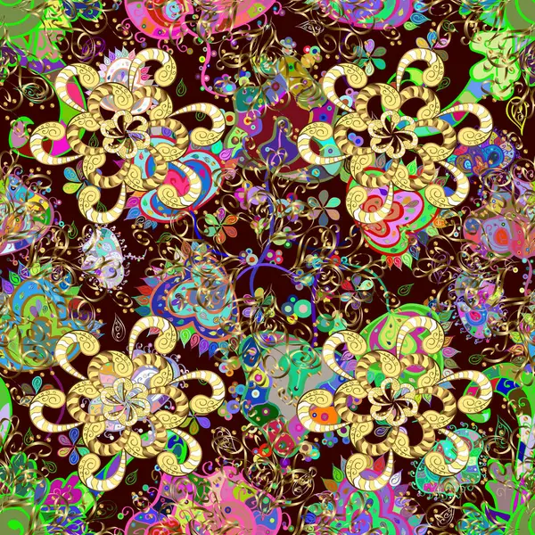 환상적 꽃무늬 무늬가 손으로 그림들을 인쇄하는 페이즐리 — 스톡 사진