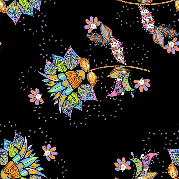 Blumenmalerei Für Den Shirt Druck Floral Nahtlose Muster Hintergrund Blüten — Stockfoto