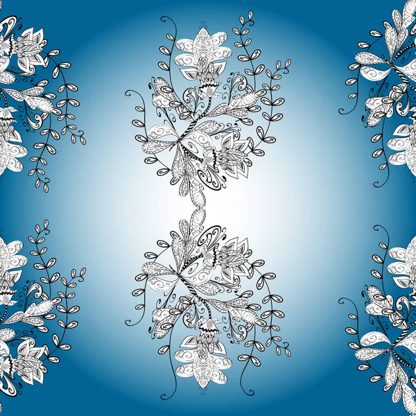 Flores Cores Brancas Azuis Neutras Camisa Sem Costura Padrão Fundo — Fotografia de Stock