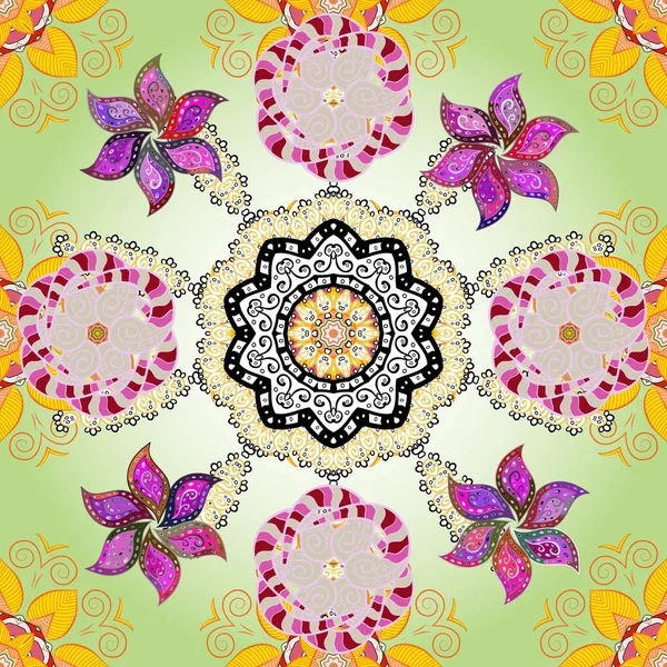 Magnifique Motif Tissu Motif Floral Sans Couture Dans Illustration Vectorielle — Image vectorielle