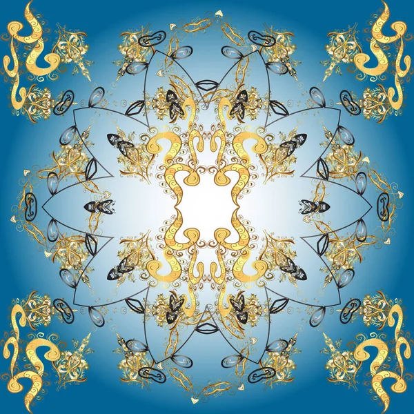 Luxe Royal Sans Couture Baroque Doré Damassé Vintage Motif Vectoriel — Image vectorielle