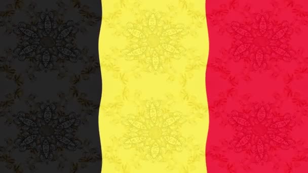 Bewegtbildhintergrund Mit Bunter Flagge Die Flagge Von Belgien — Stockvideo