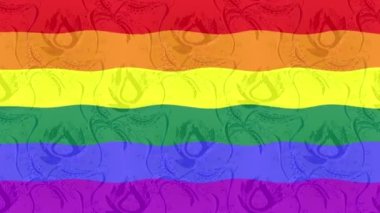 Renkli bayraklı hareketli arka plan görüntüleri. LGBT bayrağı. Gökkuşağı.