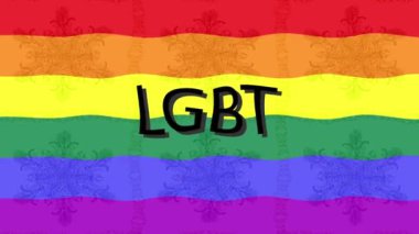 Renkli bayraklı hareketli arka plan görüntüleri. LGBT bayrağı. Gökkuşağı.