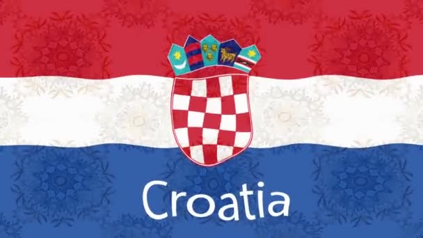 カラフルな旗で映画の背景 クロアチアの国旗 — ストック動画