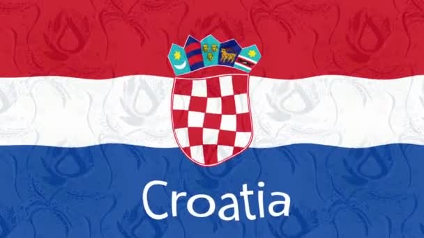 Renkli Bayraklı Hareketli Arka Plan Görüntüleri Hırvatistan Bayrağı — Stok video